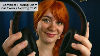 ASMR 👂 Complete Ear amp Hearing Exam 🩺  Otoscope Beep Test Tuning Forks  Soft Spoken Medical RP [upl. by Joab]