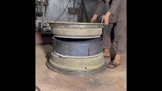 Conversion Process of Tractors Rear Wheel Rim into Giant Harvester Wheel Rim with Incredible skills [upl. by Ennairoc367]