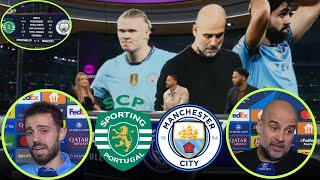 Sporting vs Manchester City 41 Post Match Analysis UCL  Bernardo Silva and Pep Guardiola Reactions [upl. by Coe481]