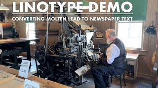 Linotype newspaper printing demonstration  Heritage Park Historical Village Calgary [upl. by Althea]