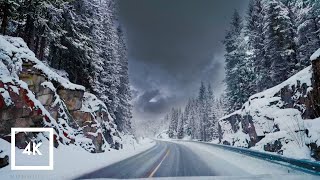 Relaxing Snowy Drive in Norway  Olden to Geirangerfjord Driving Sounds for Sleep and Study ASMR [upl. by Elconin]