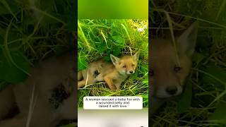 A woman rescued a baby fox with a wounded belly and raised it with love animalshorts fox love [upl. by Oznarol138]