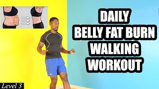 30Minute DAILY BELLY FAT BURN Walk at Home Workout  Easy Exercises [upl. by Ilil]