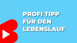 ProfiTipp für den Lebenslauf 💡 [upl. by Gnek]