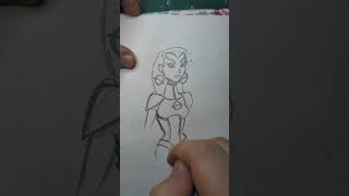 SKETCHING SATURN GIRL FROM LEGION OF SUPER HEROES ANIMATED SERIES shorts [upl. by Selig]