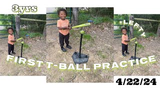 My 3 Year Olds FIRST Baseball PRACTICE ⚾️ [upl. by Quillan734]