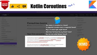 Getting started with Coroutines  Kotlin Fundamentals Tutorial  50 [upl. by Johnsson190]