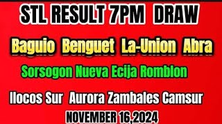 STL RESULTS 3RD DRAW BAGUIO BENGUET LA UNION CAMSUR NOVEMBER 162024 [upl. by Ainoda929]