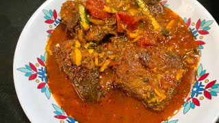 how to make spicy fish curry at home cook with malati [upl. by Camfort]