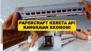 Kreasi Membuat Mainan Kereta Api Penumpang Rangkaian Ekonomi  Hiburan Murah  Papercraft [upl. by Aubigny243]