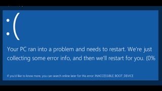 How to FIX  Your PC Ran Into a Problem and Needs to Restart  INACCESSIBLEBOOTDEVICE [upl. by Pepi]