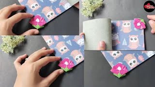 How to Make Origami Flower Bookmark Easy  DIY Paper Flower Bookmark Tutorial Step by Step [upl. by Swee]