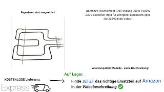 Oberhitze Heizelement wechseln amp tauschen Für Whirlpool Bauknecht Ignis Indesit  Backofen Herd [upl. by Buzzell]