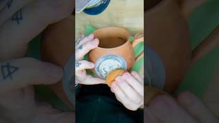 Applying underglaze transfers ceramic pottery claycraft clay artprocess witchcore cauldron [upl. by Constantin]