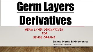 Embryonic DevelopmentSense Organs Germ layers derivatives [upl. by Sola270]