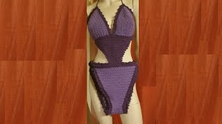 Costume da bagno alluncinetto quottrikiniquot  tutorial  trikini crochet [upl. by Ttevi39]