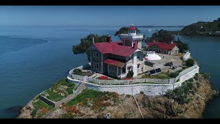 San Francisco Bay East Brother Light Station 4k drone [upl. by Una]