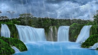 Heavy Rain amp Powerful Waterfall Sounds  White Noise for Sleeping [upl. by Juliano]