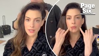 Anne Hathaway reveals lipplumping hack on TikTok ‘If you’ve drawn blood you’ve gone too far’ [upl. by Letitia55]