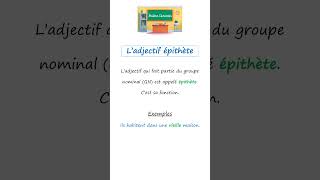 L’adjectif épithète 🔵👨🏻‍🏫🎓 français grammaire adjectifs épithète [upl. by Akenihs]