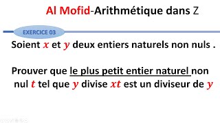 Ex 01  Arithmétique dans Z Division Euclidienne Sc maths [upl. by Nancy]