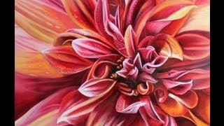 How to paint a dahlia flower in oils realistically [upl. by Gonzalo]