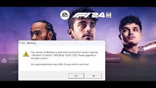 Fix F1 24 Error Your Version Of Windows Is Older Than Minimum Version Required Windows 10 1909 [upl. by Ahsilek448]