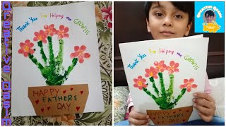 Happy Fathers Day Card idea for kidsHand and fingerprinting Card idea for kids [upl. by Flin361]