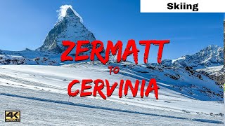 ZERMATT to CERVINIA  SKIING in Switzerland  Skiing from Switzerland to Italy  Matterhorn View [upl. by Vierno514]