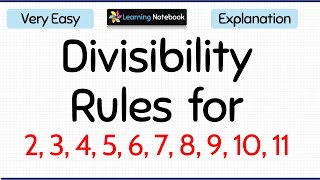 Divisibility rules for 2 3 4 5 6 7 8 9 10 and 11 divisibility by numbers [upl. by Lleksah679]