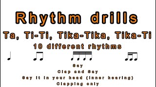 Resource Rhythm Drills  Eighth and sixteenth combinations  TikaTi  Sing Step Grow [upl. by Ettecul]