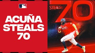 Ronald Acuña Jr makes HISTORY with 70 steals [upl. by Yenahteb]