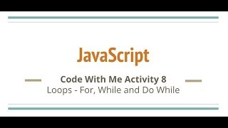 JavaScript Code Challenge 8 for while and do while loops [upl. by Nemzzaj]