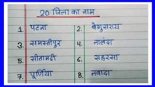 20 जिला का नाम  20 jila ka naam  20 jila ka naam hindi mein  20 jila ke naam [upl. by Awjan]