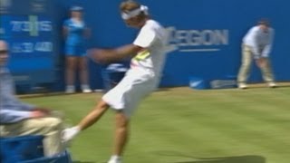 Tennis Player David Nalbandians London Temper Tantrum Caught on Tape [upl. by Evander]