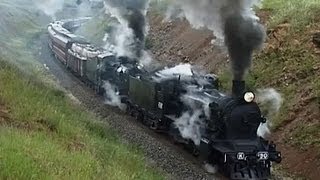 Steam Train struggles on 1 in 48 grade SRV Robinvale Weekender Australian Trains [upl. by Siubhan]