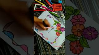 Easy border design projectfrontpage art viralvideo design youtube trendingshorts borderdesign [upl. by Eyde904]