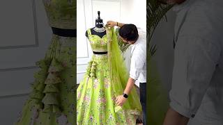 Lehenga Making Process  Green color Sequence Embroidery work Designer Lehenga for Wedding lehenga [upl. by Gehlbach262]