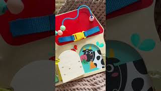 TOOKY TOY Drewniana Tablica Montessori Manipulacyjna Zamki Zębatki Pętle [upl. by Havelock]