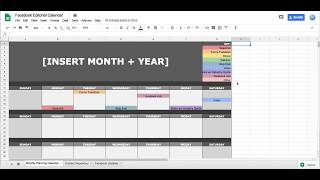 Facebook Social Media Editorial Calendar in Google Sheets [upl. by Nava]