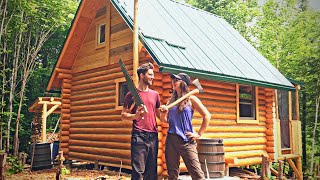 Canadian Couple Builds Their DREAM Home with HANDTOOLS Tiny Log Cabin in the Forest FULL BUILD [upl. by Mihar702]