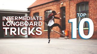 10 EASY TO LEARN LONGBOARD TRICKS intermediate [upl. by Atteynad]