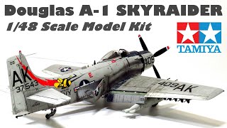 TAMIYA A1H SKYRAIDER  148 SCALE MODEL AIRCRAFT [upl. by Ahsile463]