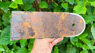 Knife Making  Forging A Simple Cleaver From A Piece Of Rusty Chainsaw [upl. by Nedyarb]