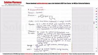 Topic 72Sulphonamides amp Sulphones Important Drugs 02 Sulphamethoxazole Sulphadiazine [upl. by Yarezed]