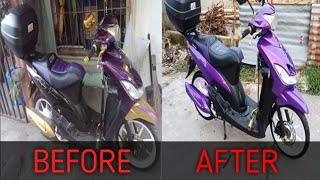 Mio sporty fairings repaint  glossy chromatone purple  DenzRMoto [upl. by Eniffit]