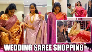 WEDDING SAREE SHOPPING ❤️  ANJI  യുടെ കല്യാണ സാരി എടുത്തു  PULLOTHI [upl. by Annid]