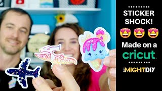 Two Ways to Make Holographic Stickers on a Cricut  Die Cut Stickers with Cricut Print and Cut [upl. by Assillem]