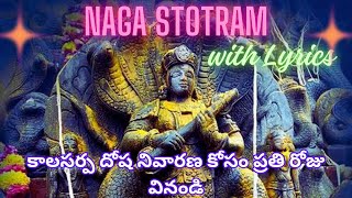 Powerful Naag Stotra for Kala Sarpa Dosha Nivarana  Sarpa Stotram  Naga Stotram with Lyrics [upl. by Connie516]