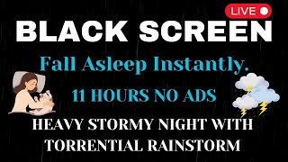 HEAVY RAIN amp THUNDER STORM FOR SLEEPING  Black Screen Sleep Sounds 10 hours  Fall Asleep Instantly [upl. by Ainnek]